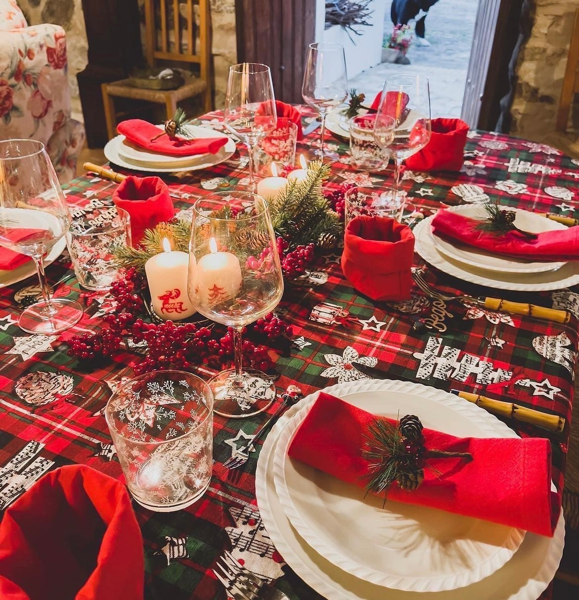 MANTEL ESTAMPADO NAVIDAD