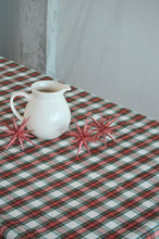 Load image into Gallery viewer, MANTEL ALGODÓN TARTÁN BLANCO