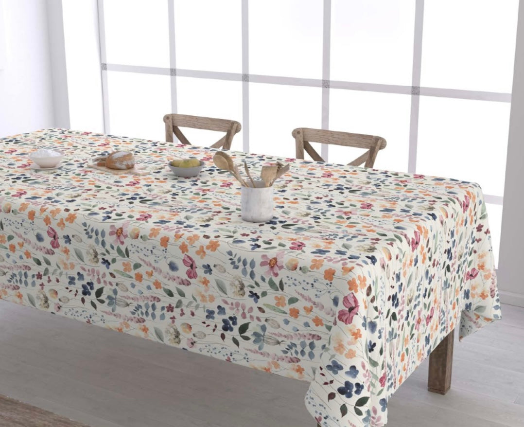 MANTEL ANTIMANCHAS TELA FLORAL