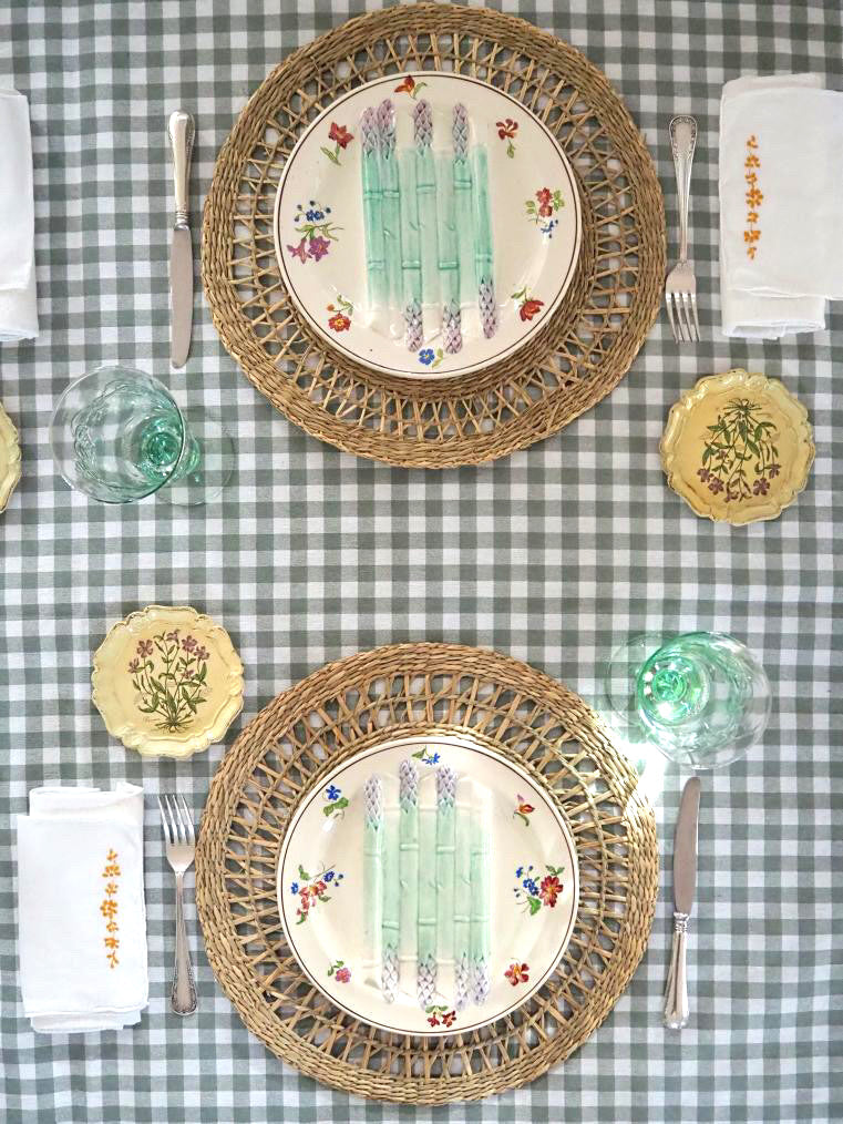 MANTEL ANTIMANCHAS VICHY VERDE