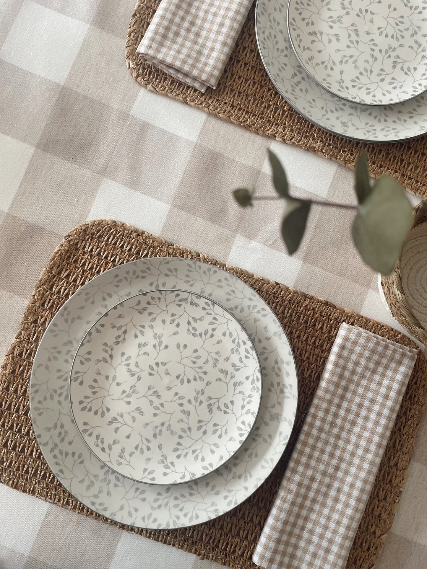 MANTEL ANTIMANCHAS VICHY MAXI LINO