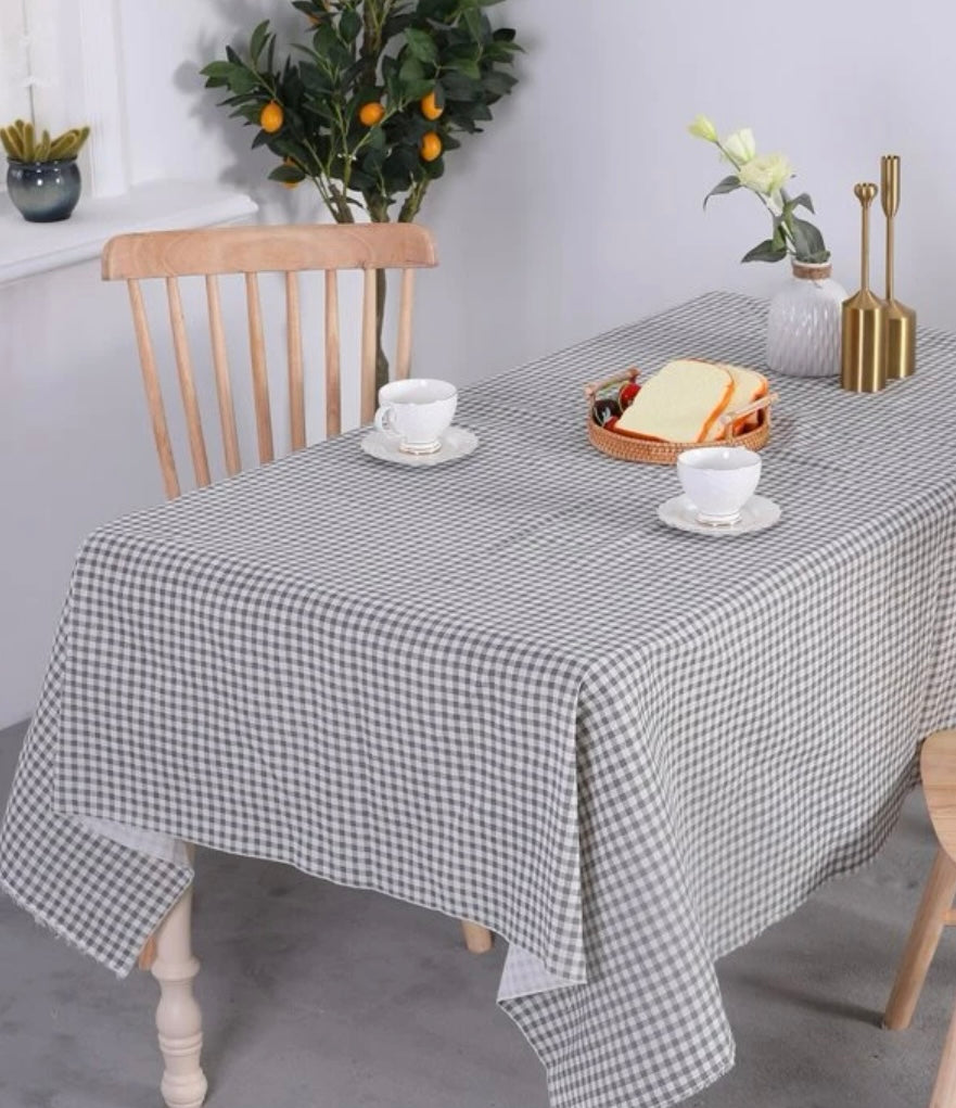 MANTEL ANTIMANCHAS VICHY GRIS
