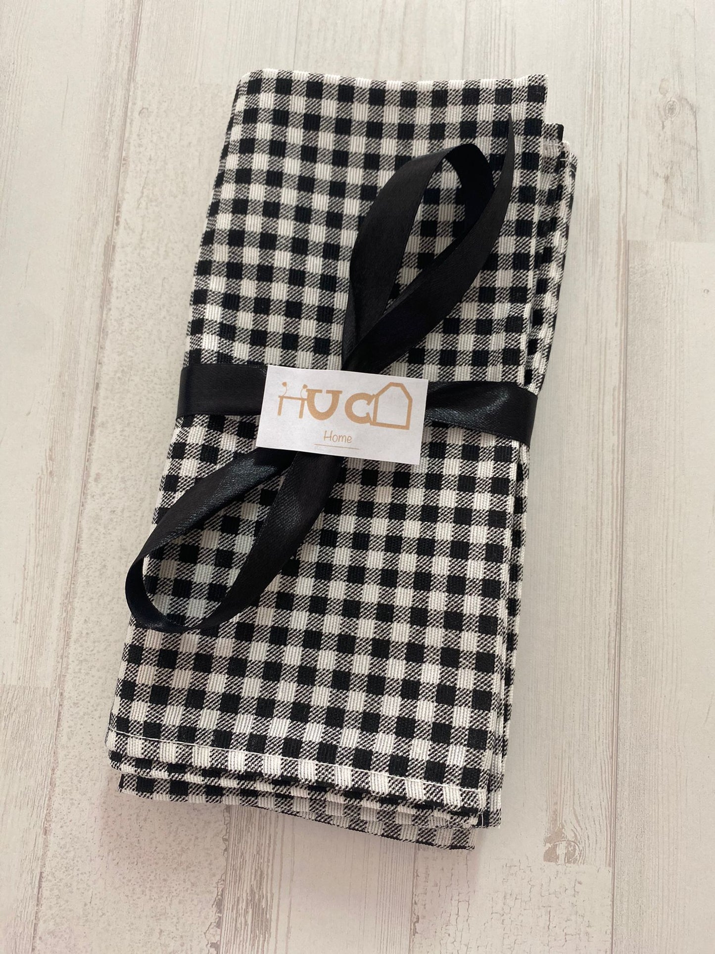 SERVILLETAS VICHY NEGRO CUADRO PEQUEÑO
