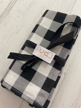 Cargar imagen en el visor de la galería, PACK SERVILLETAS VICHY NEGRO CUADRO GRANDE