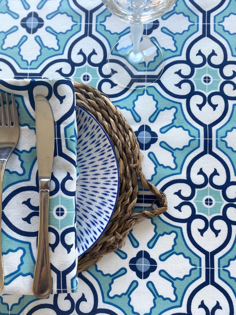 SERVILLETAS MOSAICO AZUL