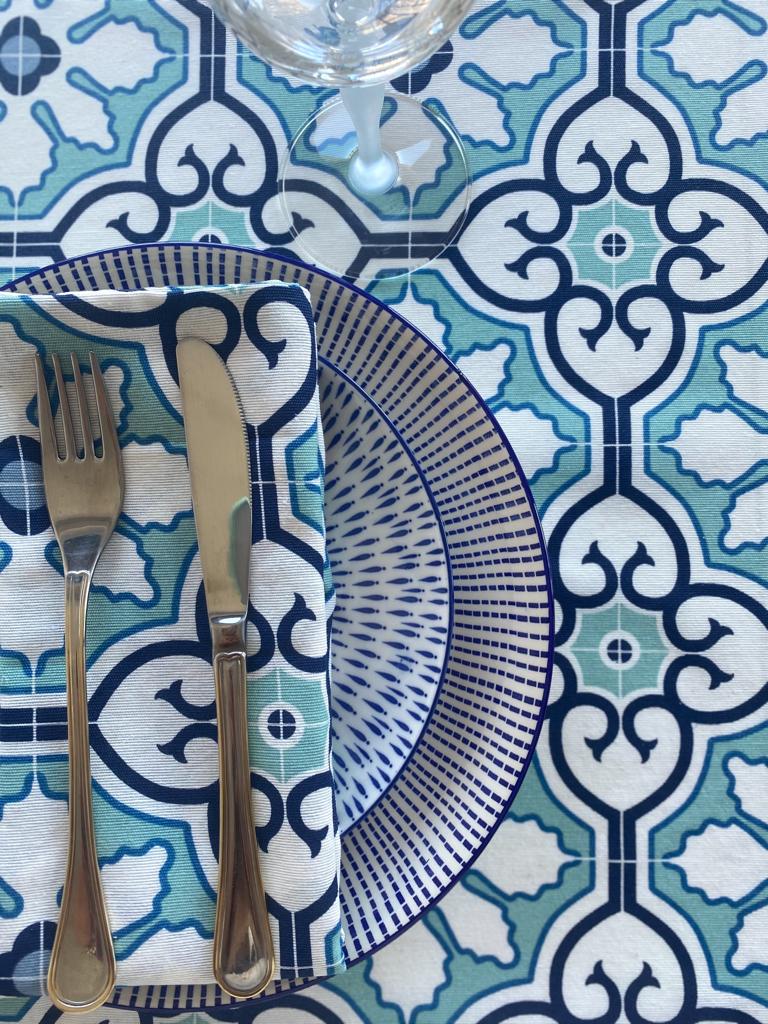SERVILLETAS MOSAICO AZUL