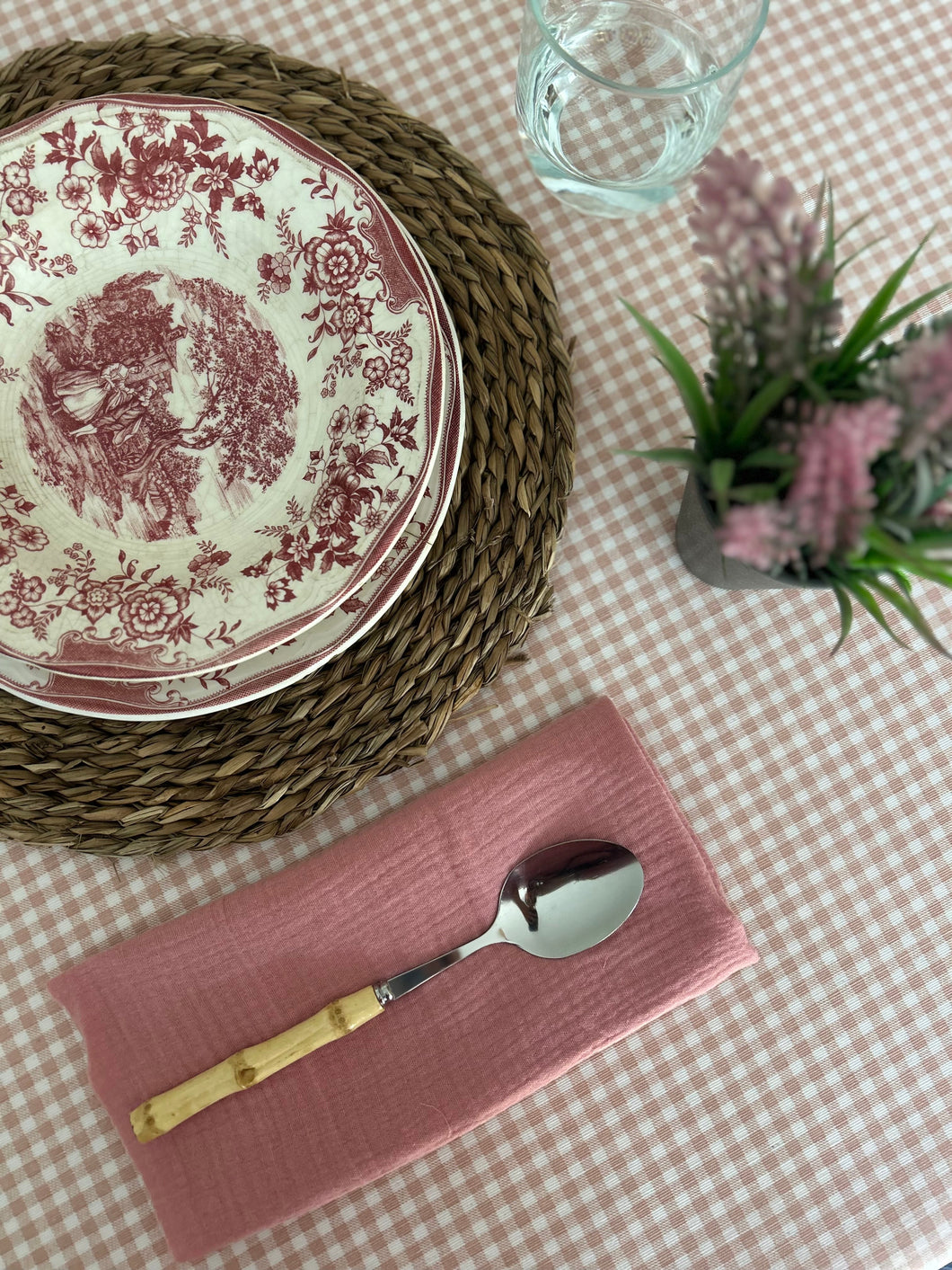 PACK DE SERVILLETAS MUSELINA ROSA